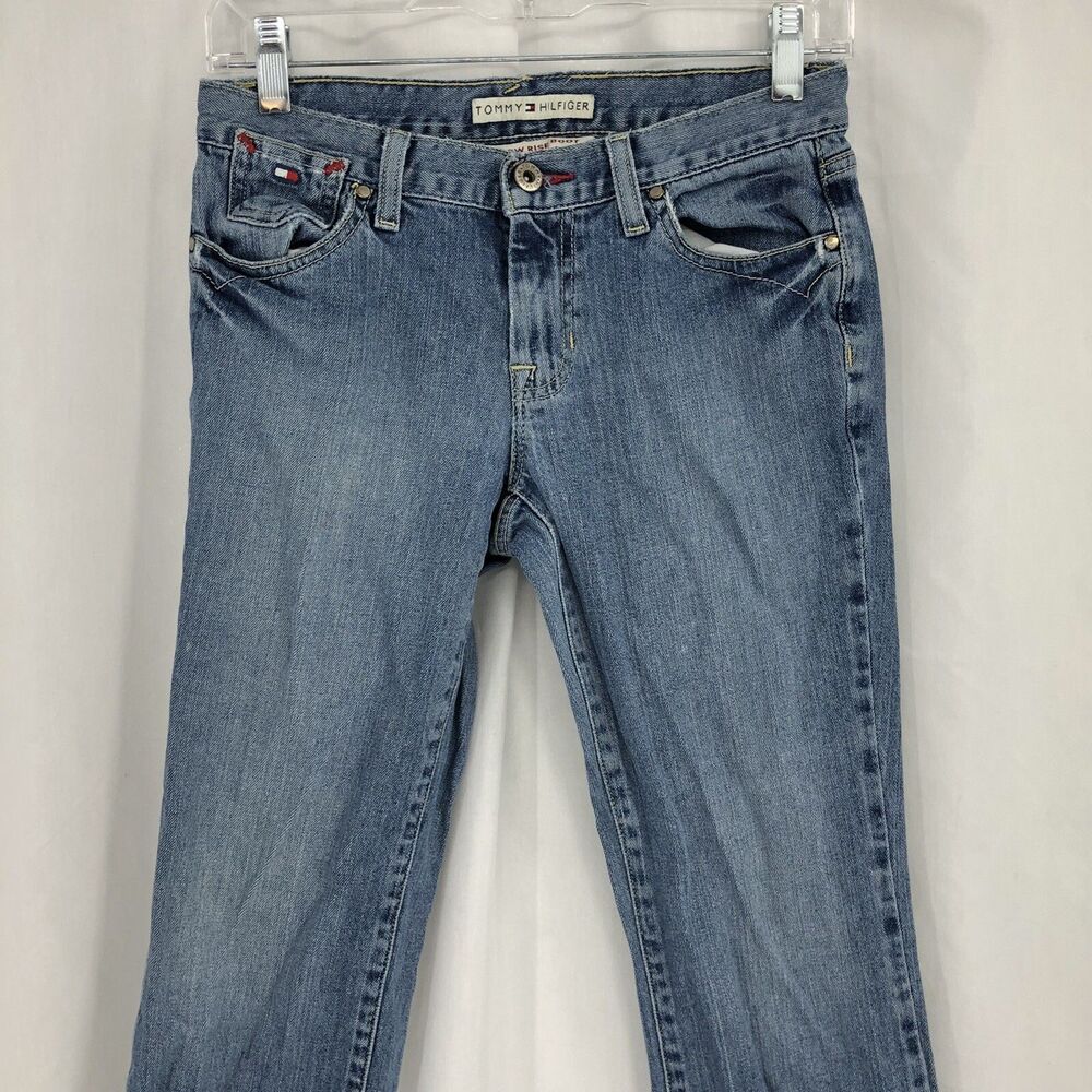 Tommy Hilfiger Low Rise Boot Cut Girl Jeans Juniors Medium Wash 28 X 24 D5